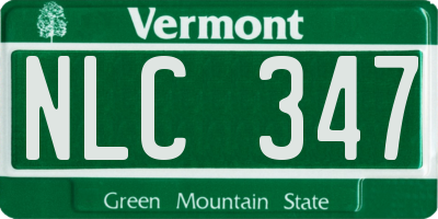 VT license plate NLC347