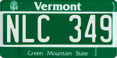 VT license plate NLC349
