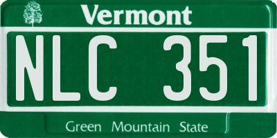 VT license plate NLC351