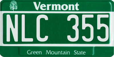 VT license plate NLC355