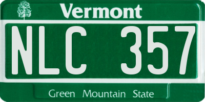 VT license plate NLC357