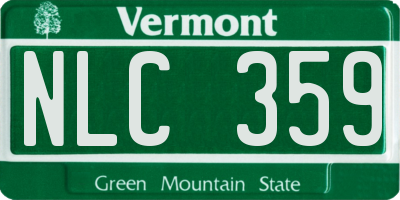 VT license plate NLC359