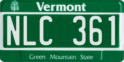 VT license plate NLC361