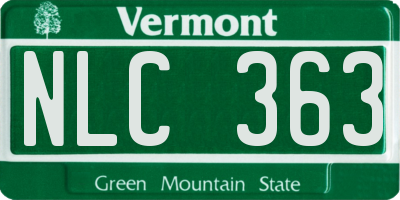VT license plate NLC363