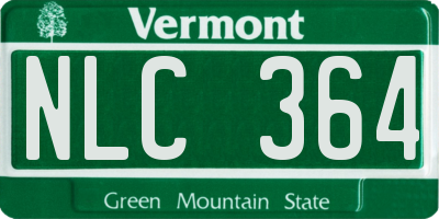 VT license plate NLC364