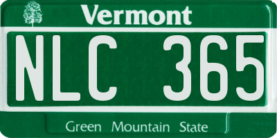 VT license plate NLC365