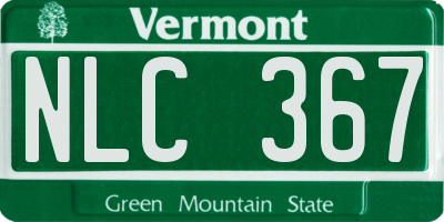 VT license plate NLC367