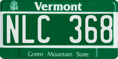 VT license plate NLC368