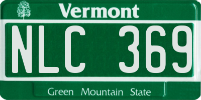 VT license plate NLC369