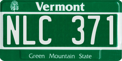 VT license plate NLC371