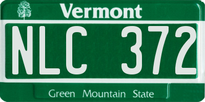 VT license plate NLC372