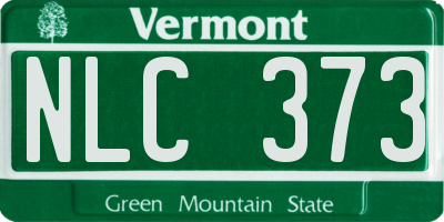 VT license plate NLC373