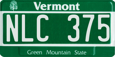 VT license plate NLC375