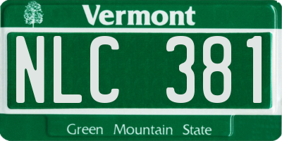 VT license plate NLC381