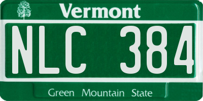 VT license plate NLC384