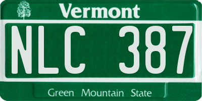 VT license plate NLC387