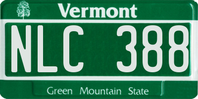 VT license plate NLC388