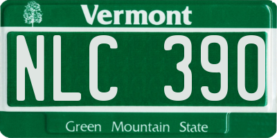 VT license plate NLC390