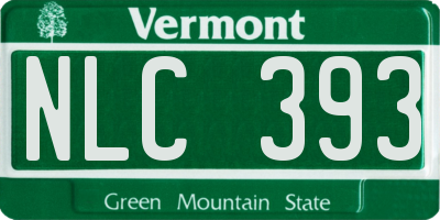 VT license plate NLC393