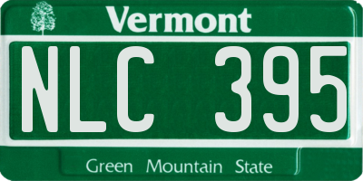 VT license plate NLC395