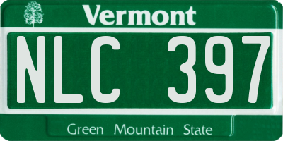 VT license plate NLC397