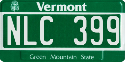VT license plate NLC399