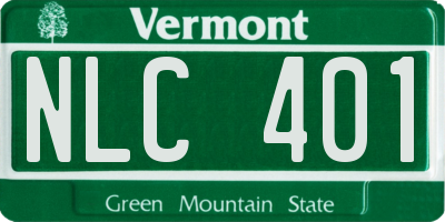 VT license plate NLC401