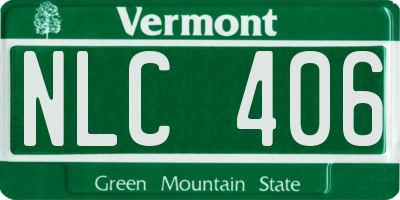 VT license plate NLC406