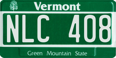 VT license plate NLC408