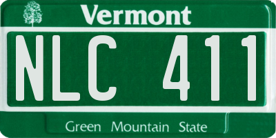 VT license plate NLC411