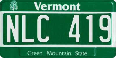 VT license plate NLC419