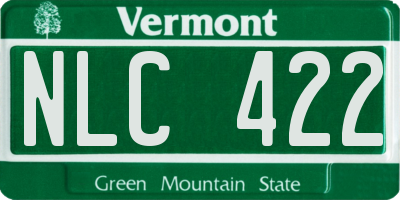 VT license plate NLC422