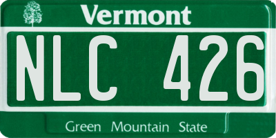 VT license plate NLC426