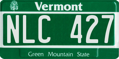 VT license plate NLC427