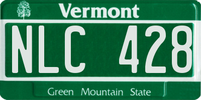 VT license plate NLC428
