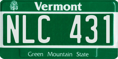 VT license plate NLC431