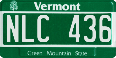 VT license plate NLC436
