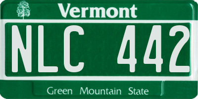 VT license plate NLC442