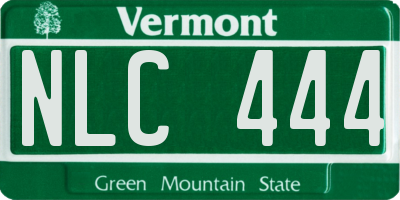 VT license plate NLC444