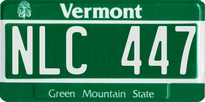 VT license plate NLC447