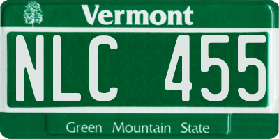 VT license plate NLC455
