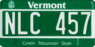 VT license plate NLC457