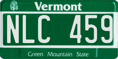 VT license plate NLC459