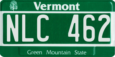 VT license plate NLC462
