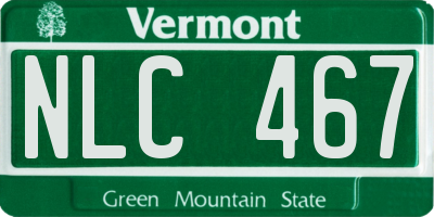 VT license plate NLC467