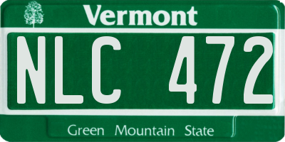 VT license plate NLC472