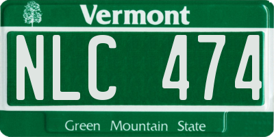 VT license plate NLC474