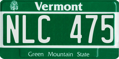 VT license plate NLC475