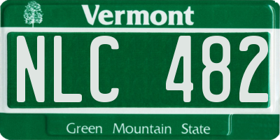 VT license plate NLC482