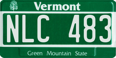 VT license plate NLC483